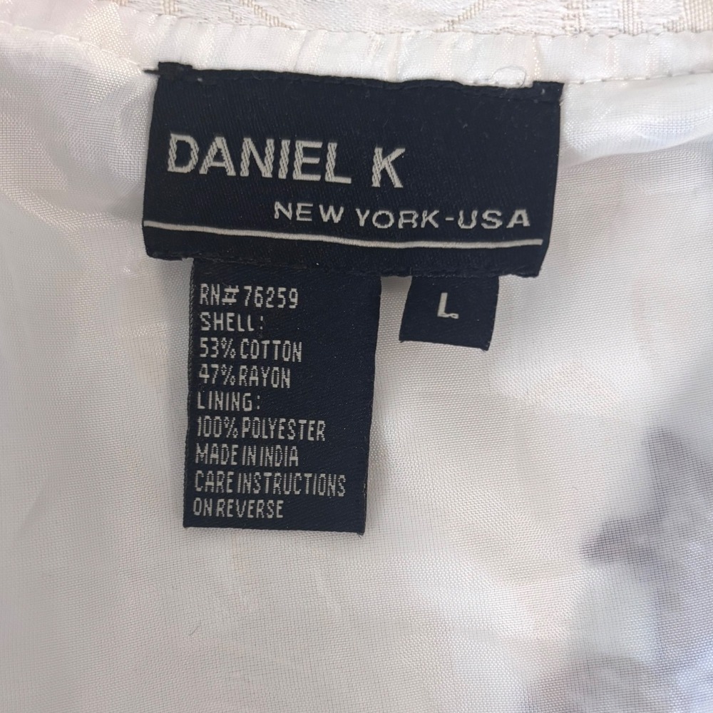 Daniel K Embroidered Jacket Womens Large Cream Floral Boho Cropped Vintage Y2K - Picture 9 of 9